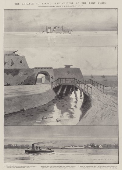 The Advance to Peking, the Capture of the Taku Forts by Charles Auguste Loye